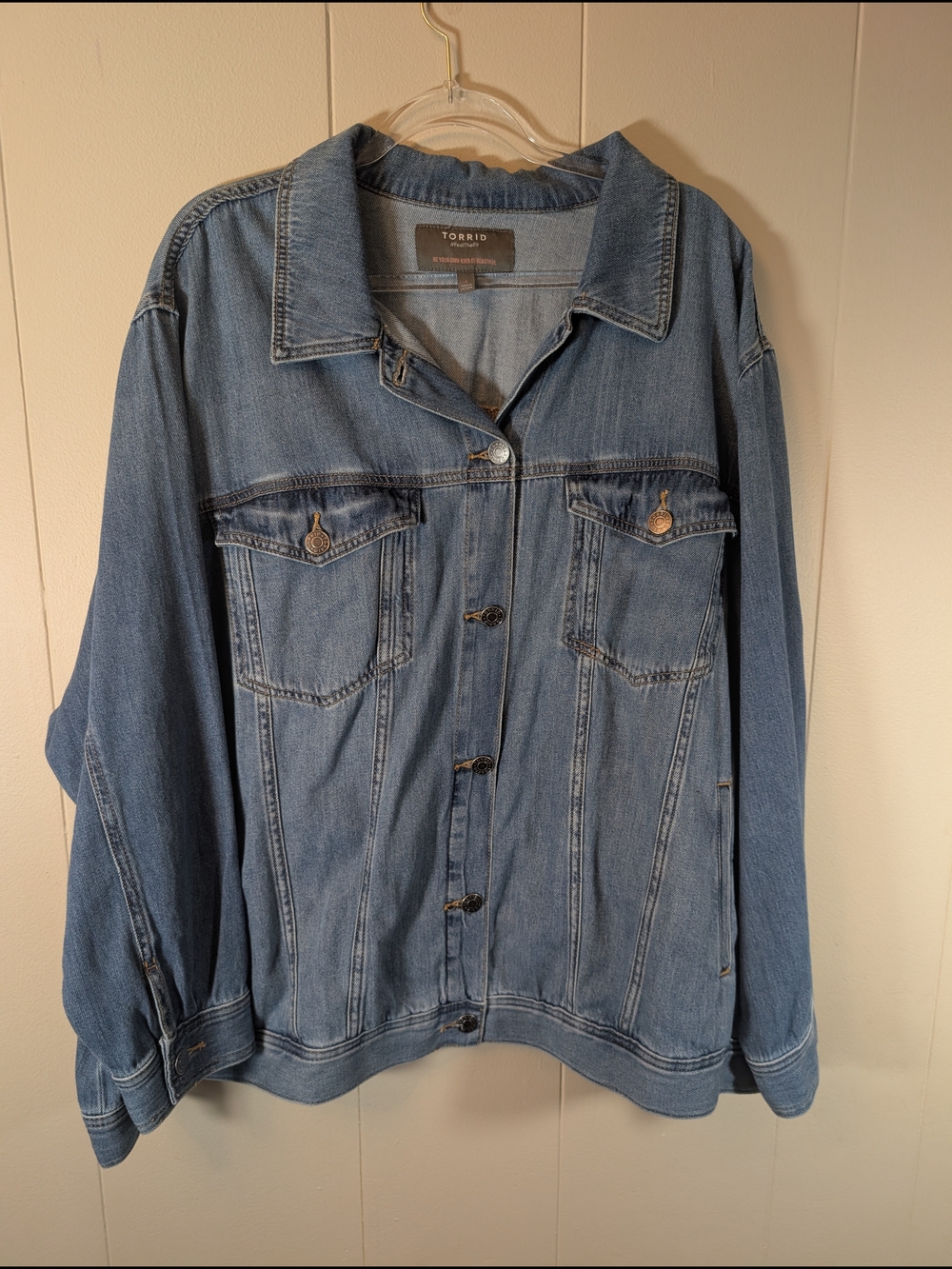 Torrid Feel the Fit Denim Jacket Women's Size 4x 100% Cotton Plus Size